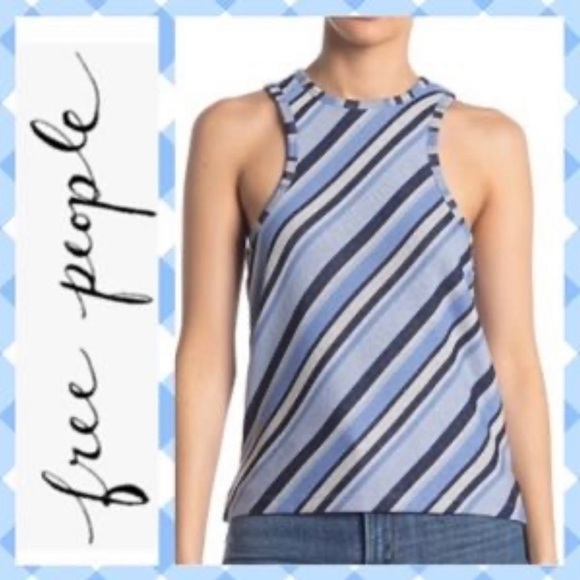 FREE People Striped Lightweight Sweater Tank - Picture 1 of 5